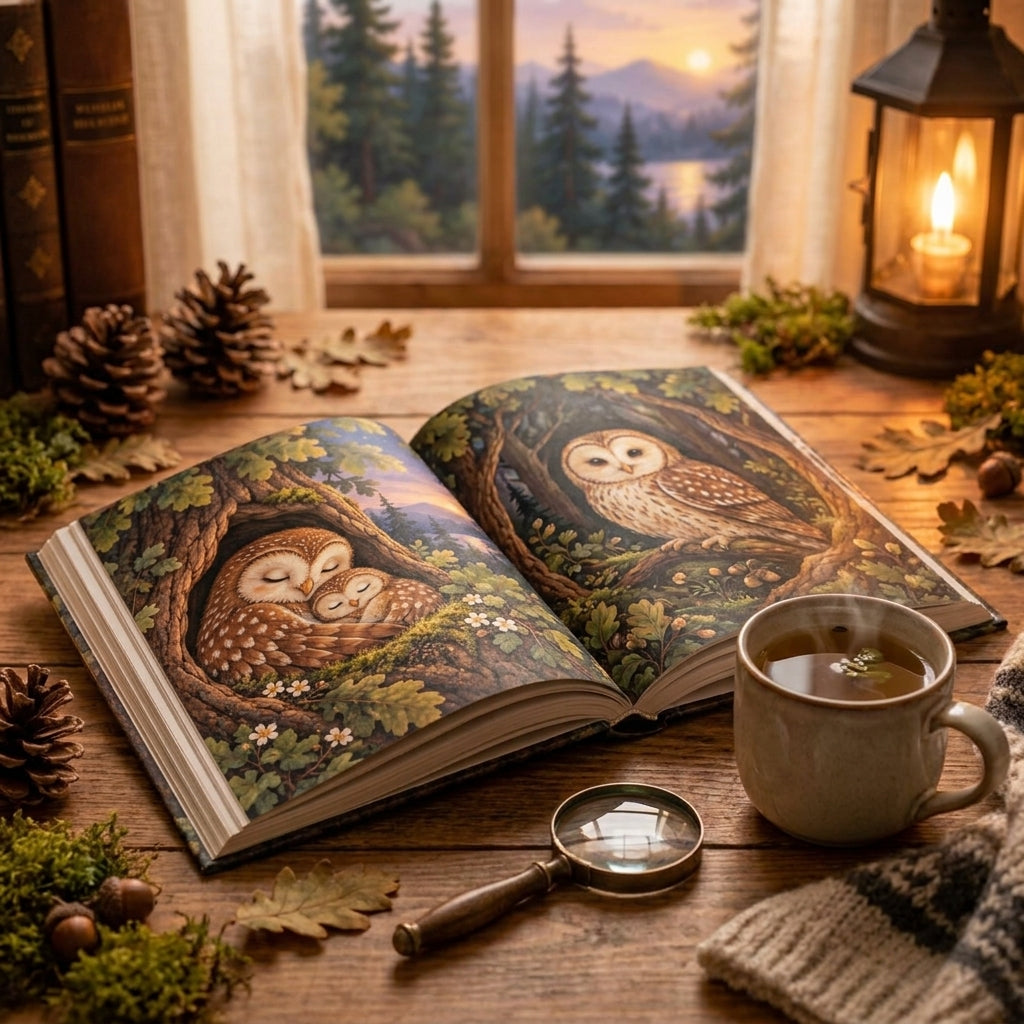 VieoaLd™ Owl & Little One Twilight Storybook