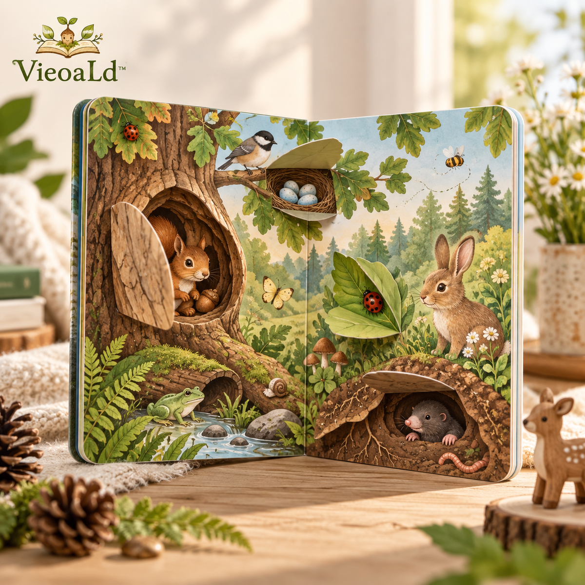 VieoaLd™ Hidden Homes Lift-the-Flap Nature Book